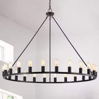 Warehouse of Tiffany 24-Light Matte Black Modern/Contemporary Dry rated Chandelier | Lowe's
