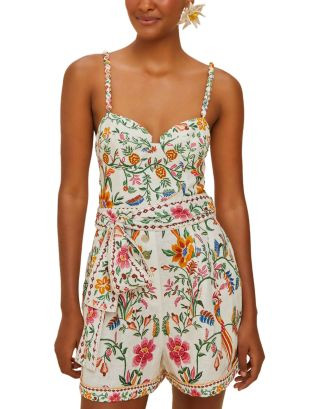 FARM Rio Delicate Forest Off White Linen Romper Swim Cover-Up   | Bloomingdale's Farm Rio | Bloomingdale's (US)