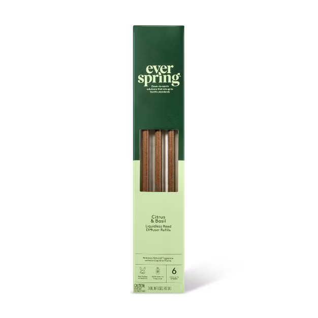 Citrus & Basil Liquidless Reed Diffuser Refills - 3ct - Everspring™ | Target