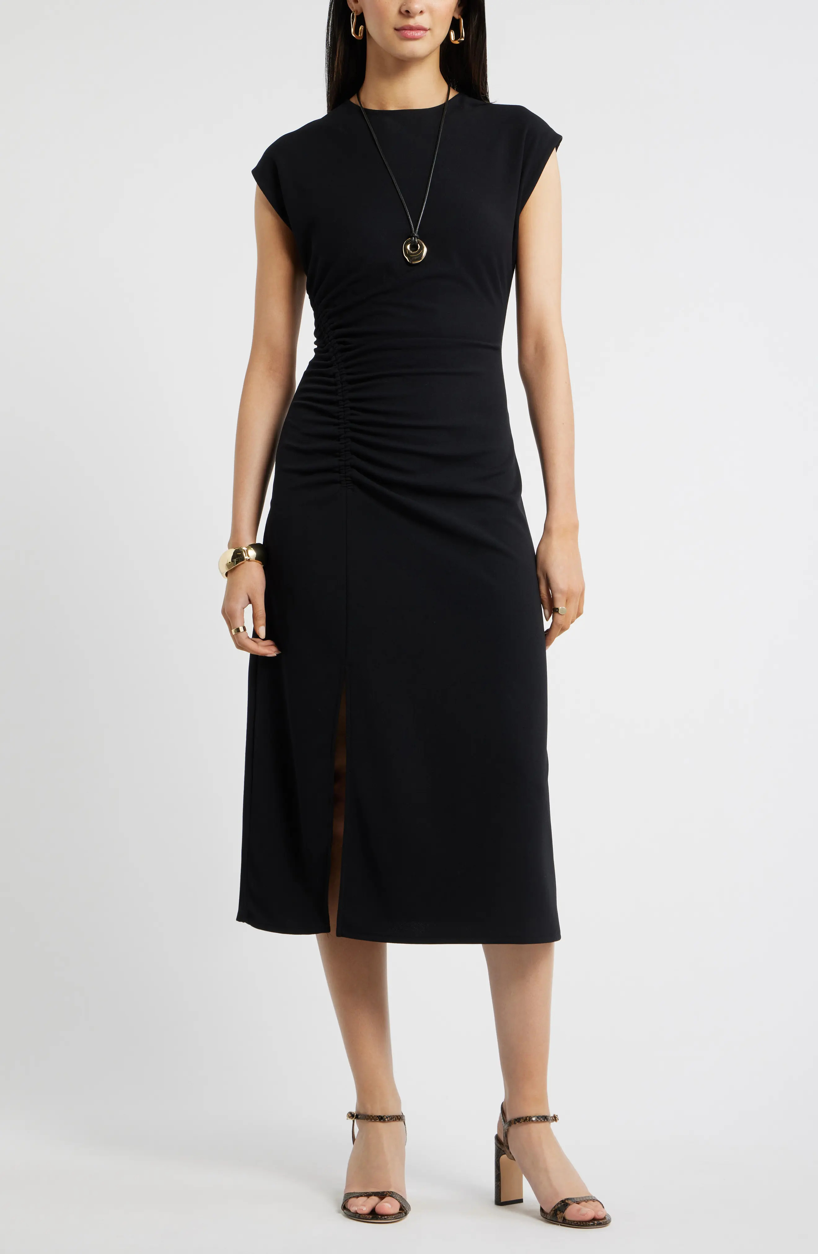 Nordstrom Side Ruched Knit Midi Dress (Women) | Nordstrom | Nordstrom