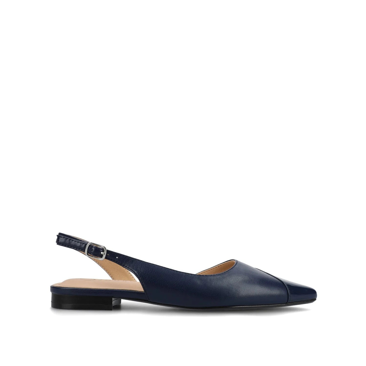 DAPHNNE BALLET FLATS IN TWEED FABRIC - Navy Nubuck | Journee Collection