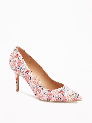 Patterned Canvas Stiletto Pumps for Women | Old Navy US