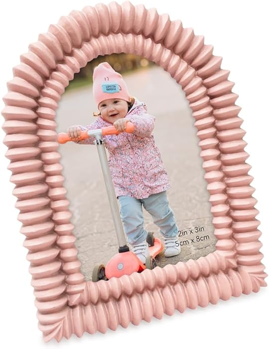 Isaac Jacobs 2x3 Matte Blush Double Bead Arch Photo Frame with Black Fabric Easel, Tabletop, Wall... | Amazon (US)