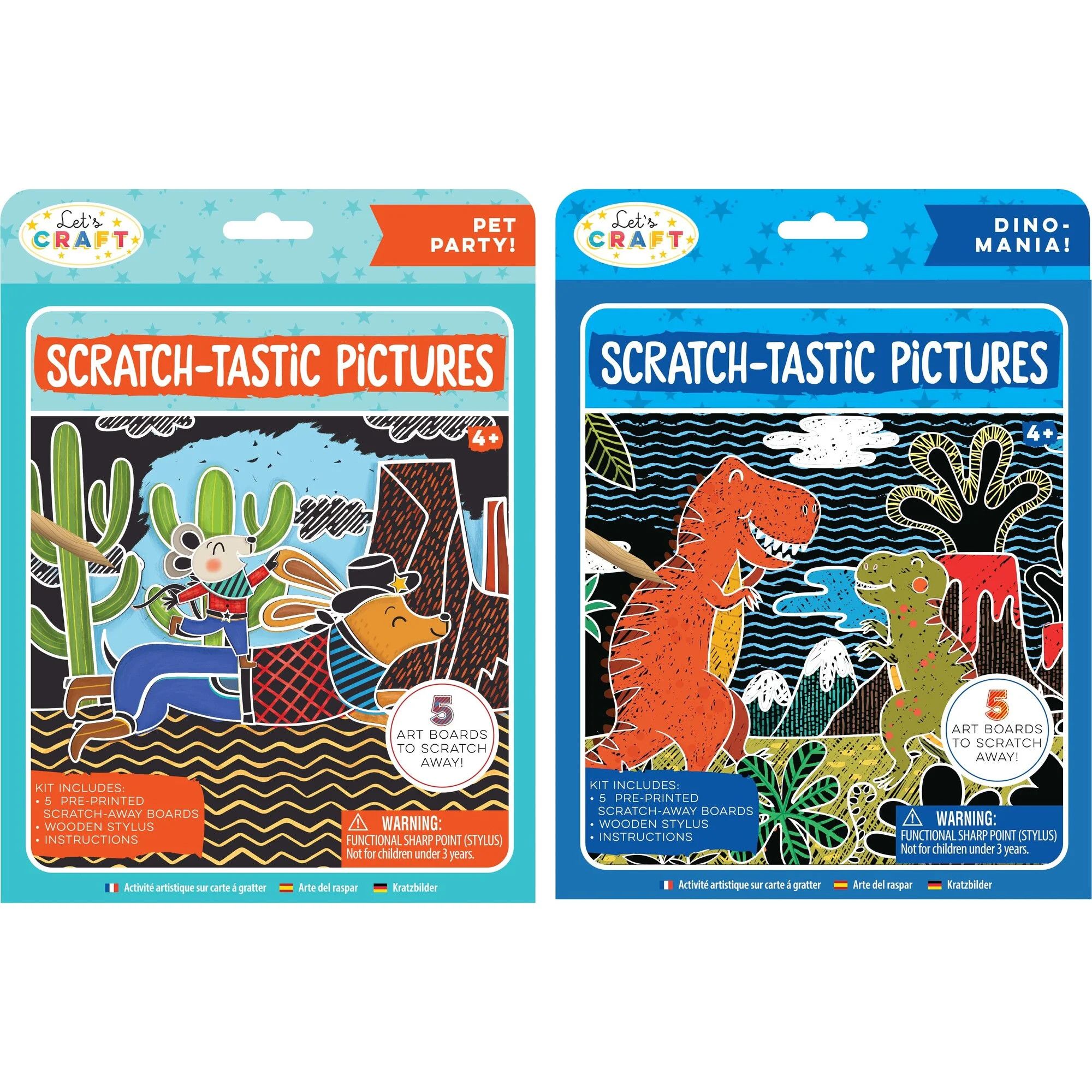 Scratch-Tastic Pictures Bundle: Pets & Dinos | Maisonette