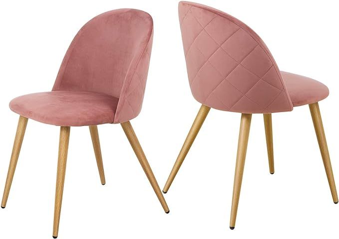 Kealive Velvet Dining Chairs Set of 2 Mid Century Modern Accent Leisure Chairs Upholstered Side C... | Amazon (US)