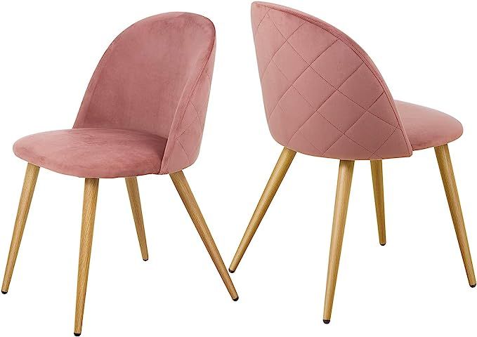Kealive Velvet Dining Chairs Set of 2 Mid Century Modern Accent Leisure Chairs Upholstered Side C... | Amazon (US)
