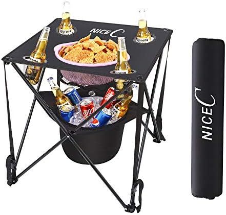 NiceC Folding Table with Cooler Built-in, Portable Camping Table, Ultralight Compact with Carry B... | Amazon (US)