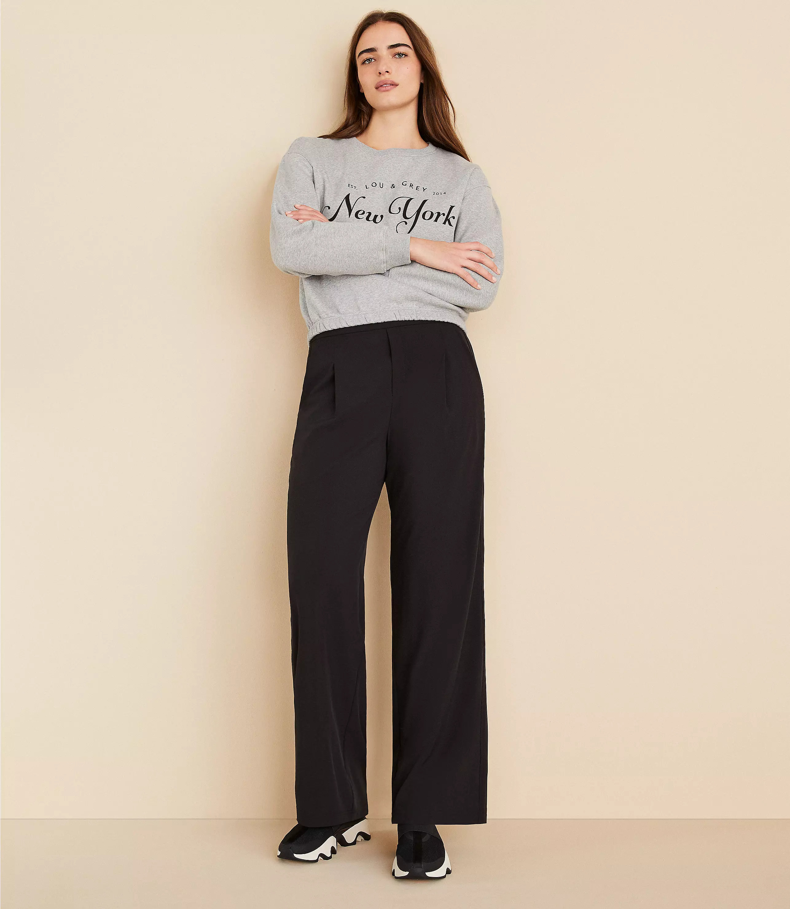 Lou & Grey Wanderweave Wide Leg Trousers | LOFT