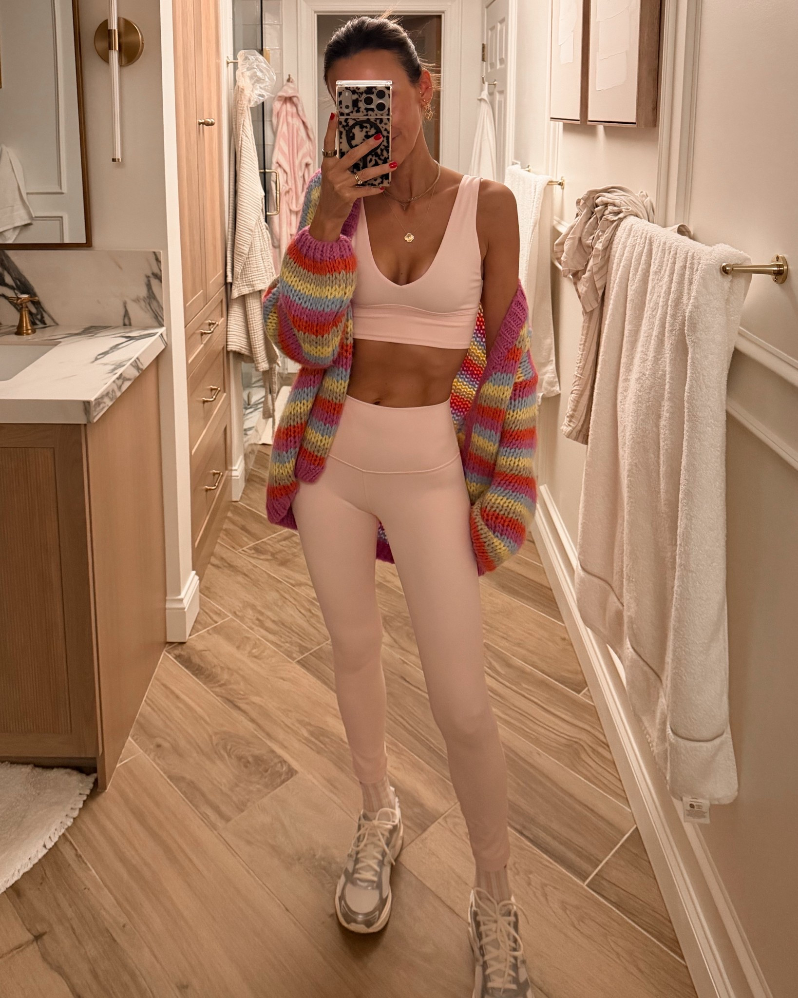 New align set was calling my name for spring! I wear size 4 on top and bottom!! Pairing them with my chunky knit (another spring moment) and a quilted jacket I’ve been wearing on rotation! Size xs 

#LTKActive #LTKfitnessgoals #LTKootd