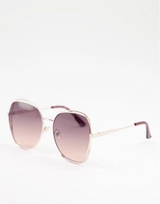 Accessorize hexagonal sunglasses with ombre lens and gold frames | ASOS (Global)
