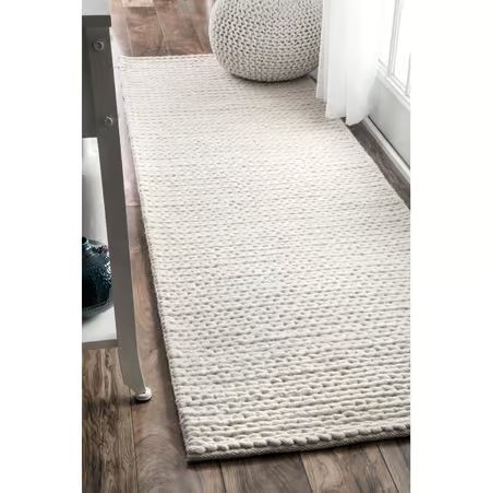 Off White Veronica Wool Braided 8' x 10' Area Rug | Rugs USA