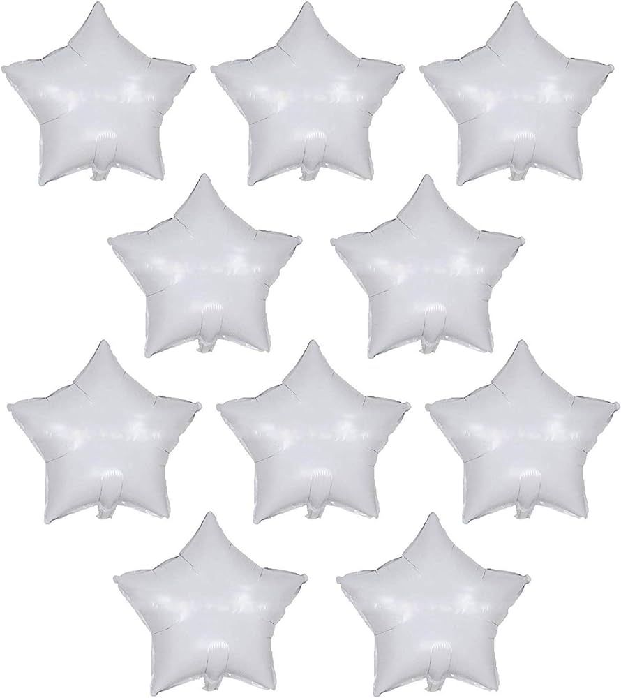 18 Inch White Star Balloons Foil Balloons Mylar Balloons for Party Decorations Balloons,Pack of 1... | Amazon (US)