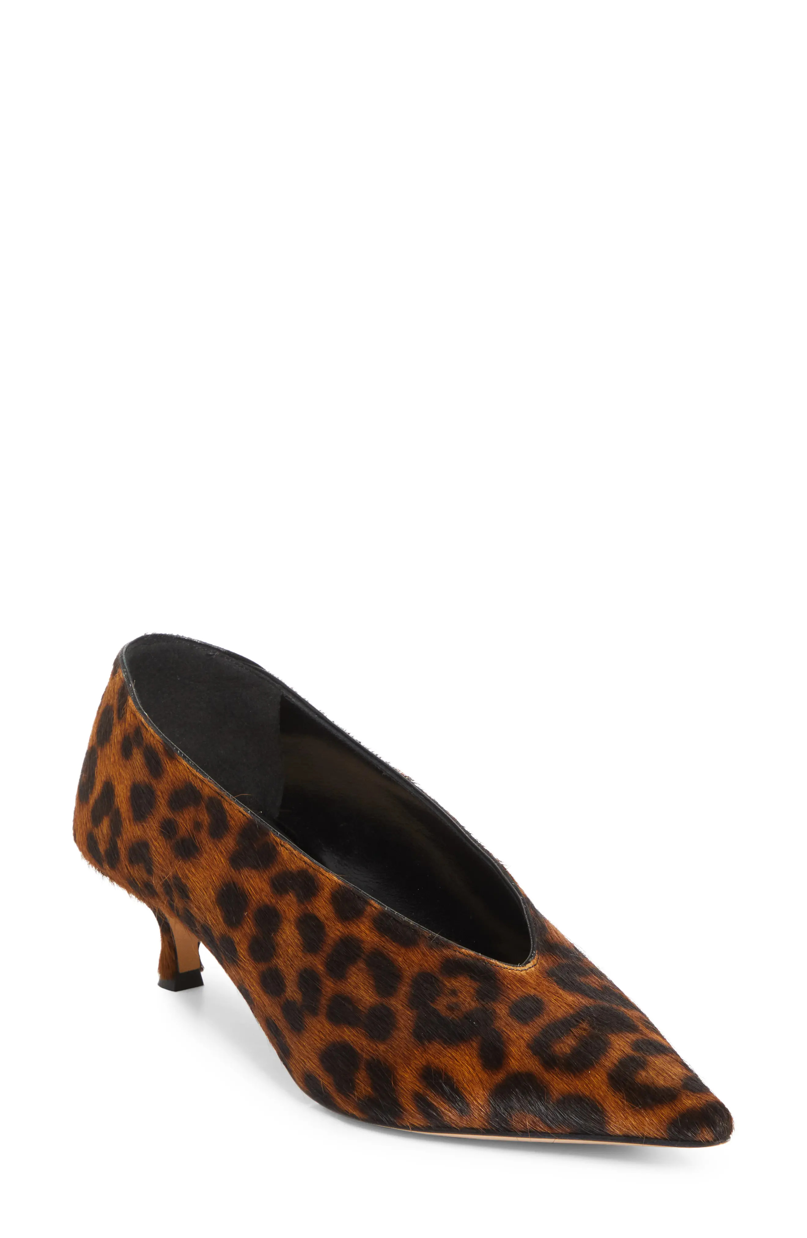 Le Monde Beryl Babouche Genuine Calf Hair Kitten Heel Pump in Leopard at Nordstrom, Size 9.5Us | Nordstrom