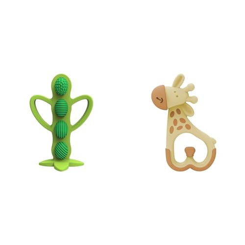 Dr. Brown's Peapod Teether and Training Toothbrush, Soft Silicone for Baby Gums, BPA Free, 3m+ and Ridgees Giraffe Teether, Designed by Pediatric Dentist, 3m+ | Amazon (US)