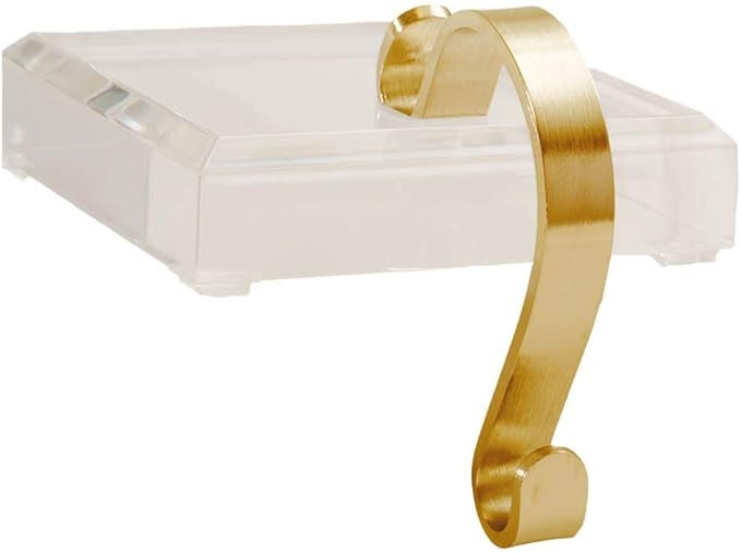 Fig & Dove Acrylic Lucite Christmas Stocking Holder - Your Choice of Brass or Nickel Metal Hook -... | Amazon (US)