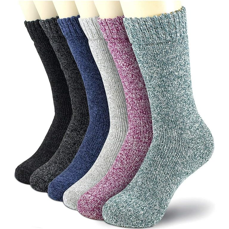 6 Pairs Women's Wool Merino Winter Thermal Boot Insulated Heated Socks For Cold Weather Outdoor A... | Walmart (US)