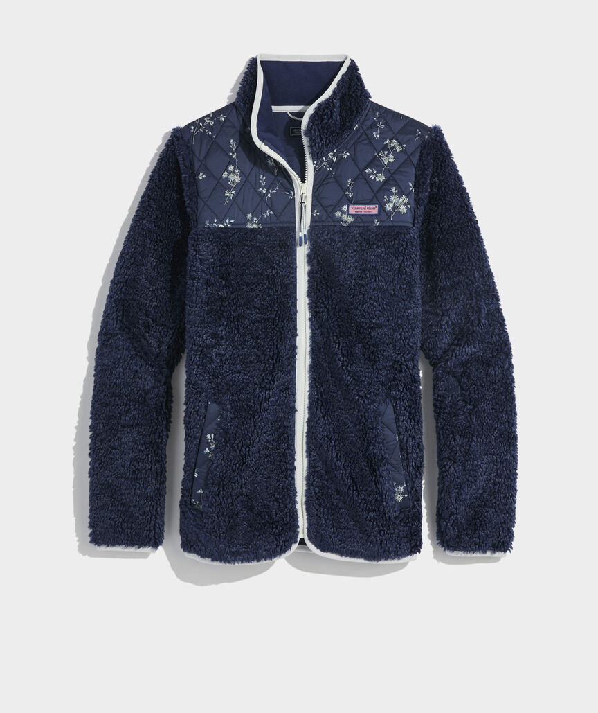 Heritage High-Pile Fleece Mixed Print Jacket | vineyard vines