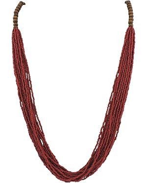 Bocar Long Multiple Row Handmade Beaded Statement 33" Necklace for Women with Gift Box | Amazon (US)