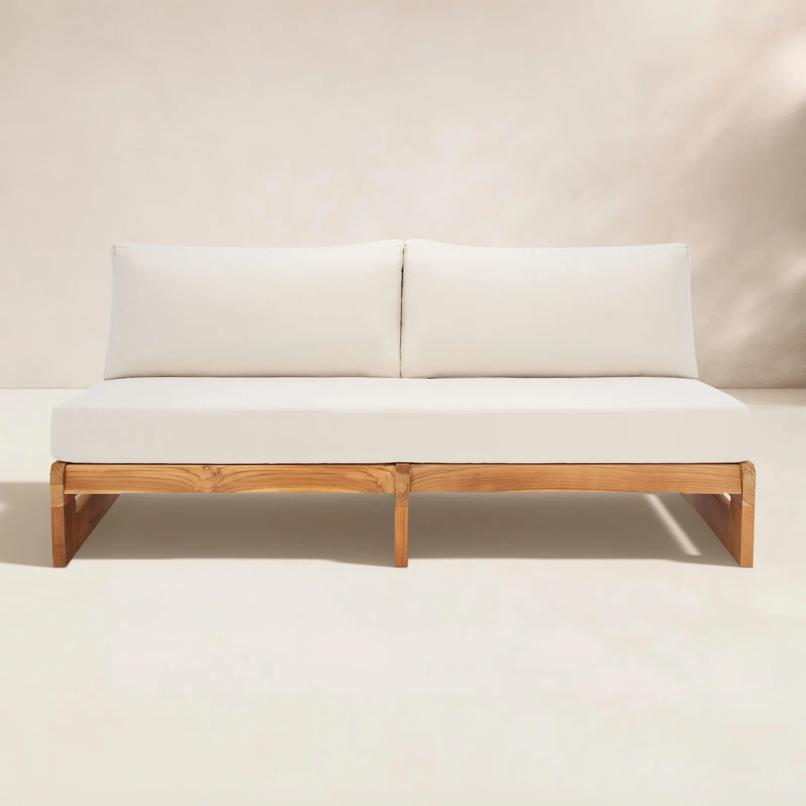 Despina 70.1'' Wide Straight Teak Loveseat with Cushions | Wayfair North America