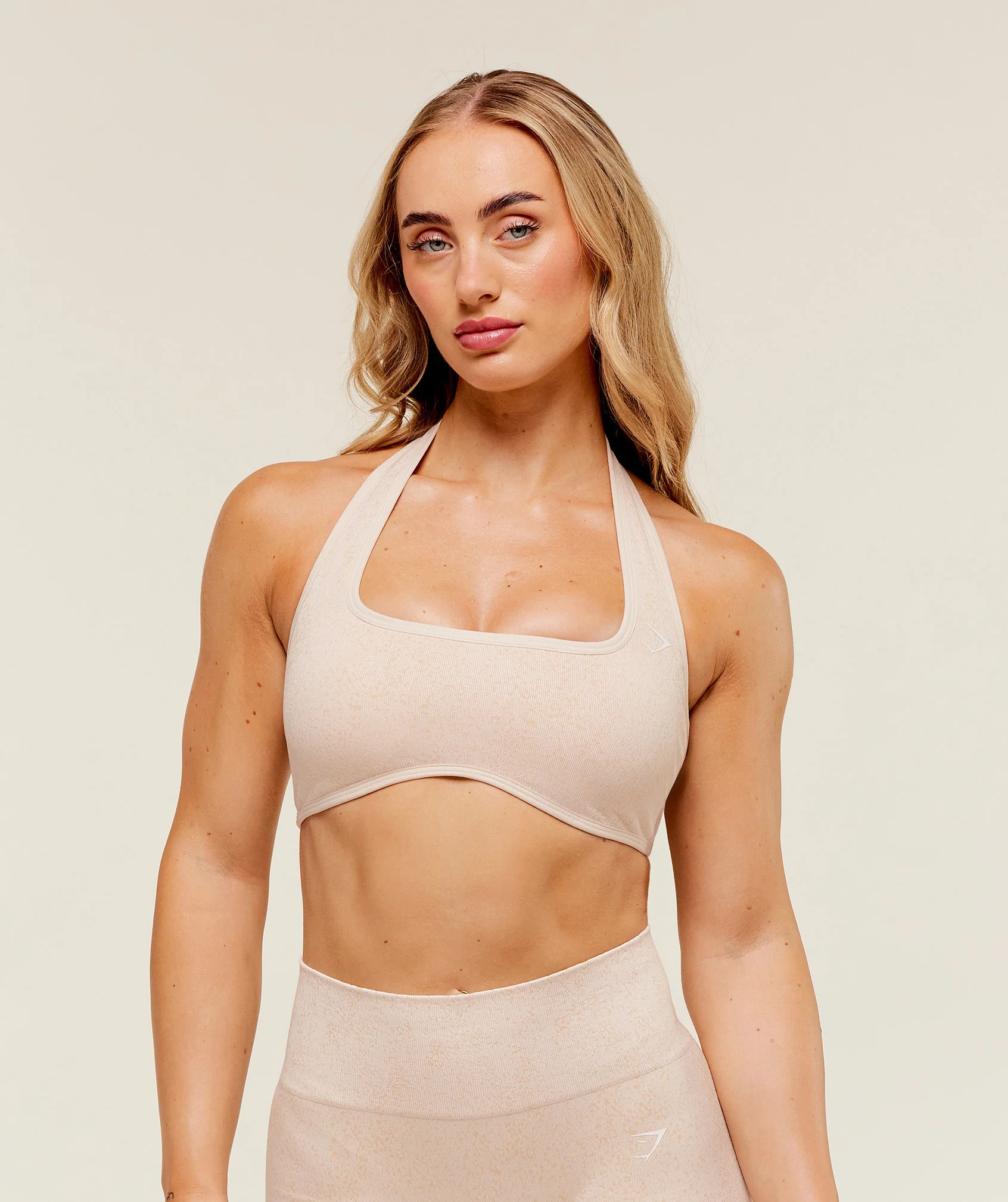 Adapt Fleck x Whitney Halterneck Sports Bra | Gymshark US