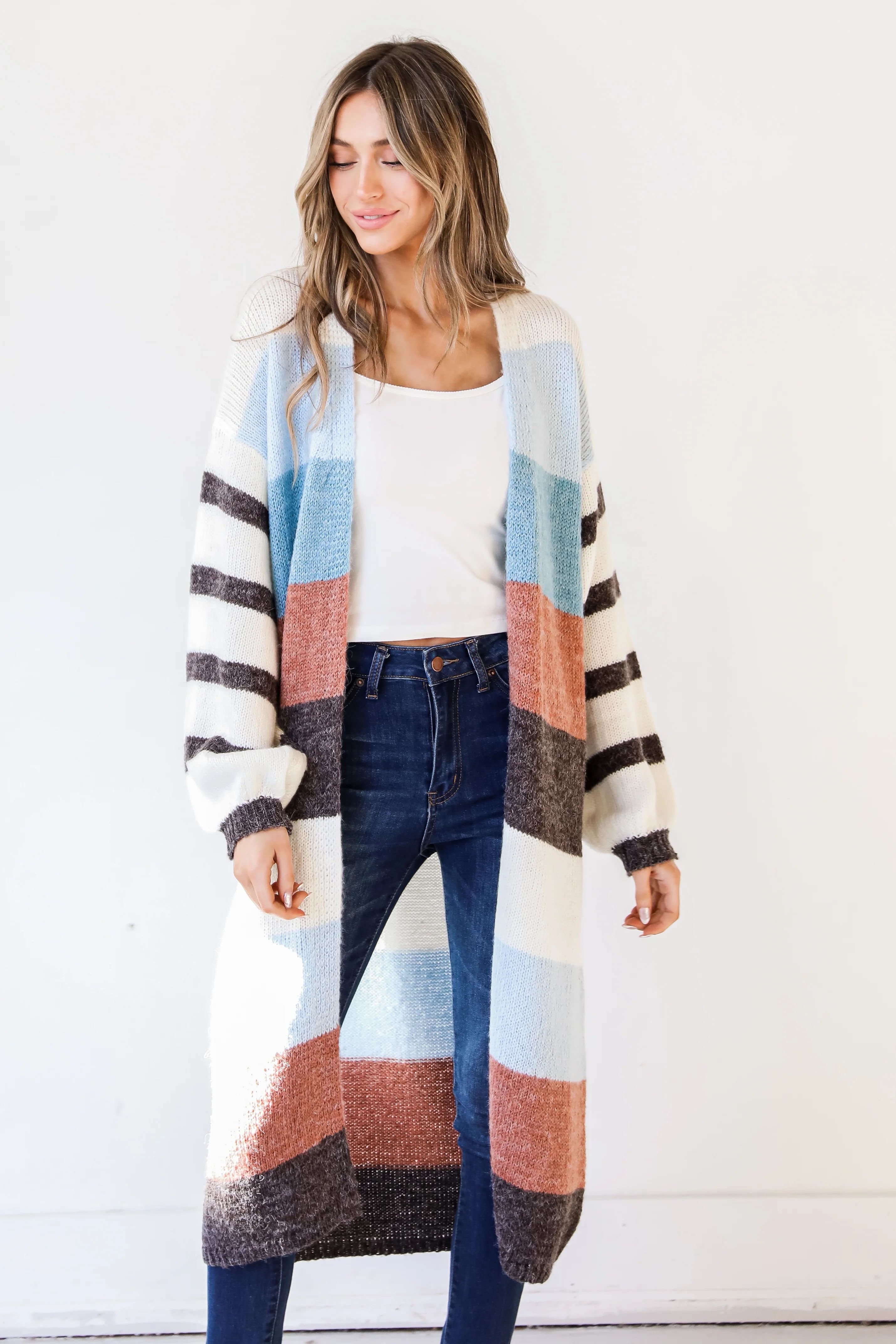 Beyond Cozy Striped Sweater Cardigan | Dress Up