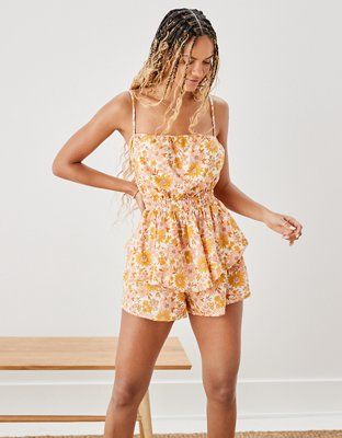 AE Floral Skirty Tube Romper | American Eagle Outfitters (US & CA)