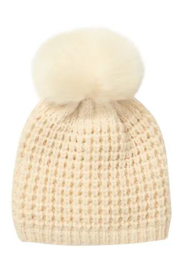 Faux Fur Pompom Classic Beanie | Nordstrom Rack