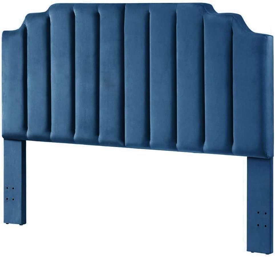 24KF Velvet Upholstered Tufted headboard Vertical Channel Design King/California King-Navy Blue | Amazon (US)