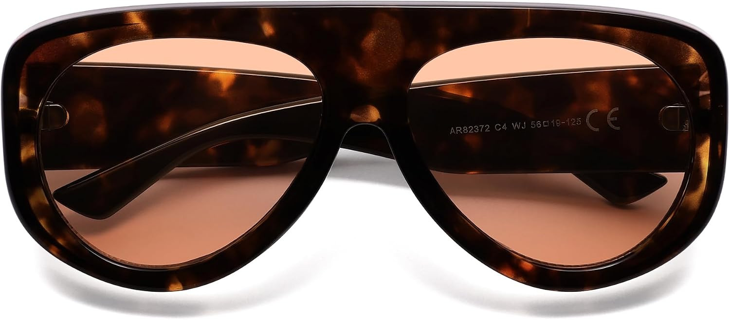 Trendy Aviator Sunglasses Womens Mens Oversized 90s Shades AR82372 | Amazon (US)