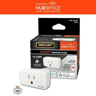 Defiant 15 Amp 120-Volt Indoor Smart Plug and Timer Wi-Fi Bluetooth Single Outlet Powered by Hubs... | The Home Depot