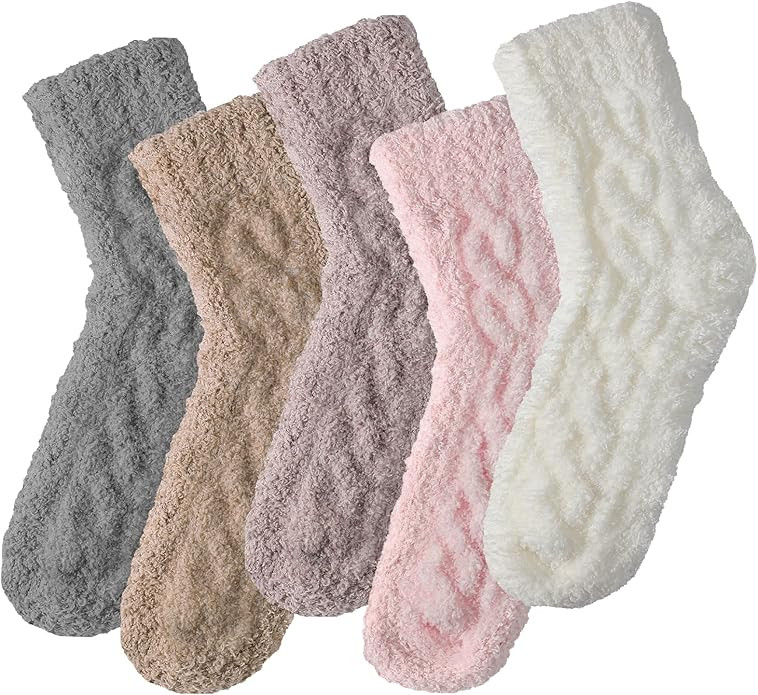 Premillow Womens Fuzzy Socks Fluffy Socks Women Winter Cozy Sock Warm Slipper Home Sleeping Sock ... | Amazon (US)