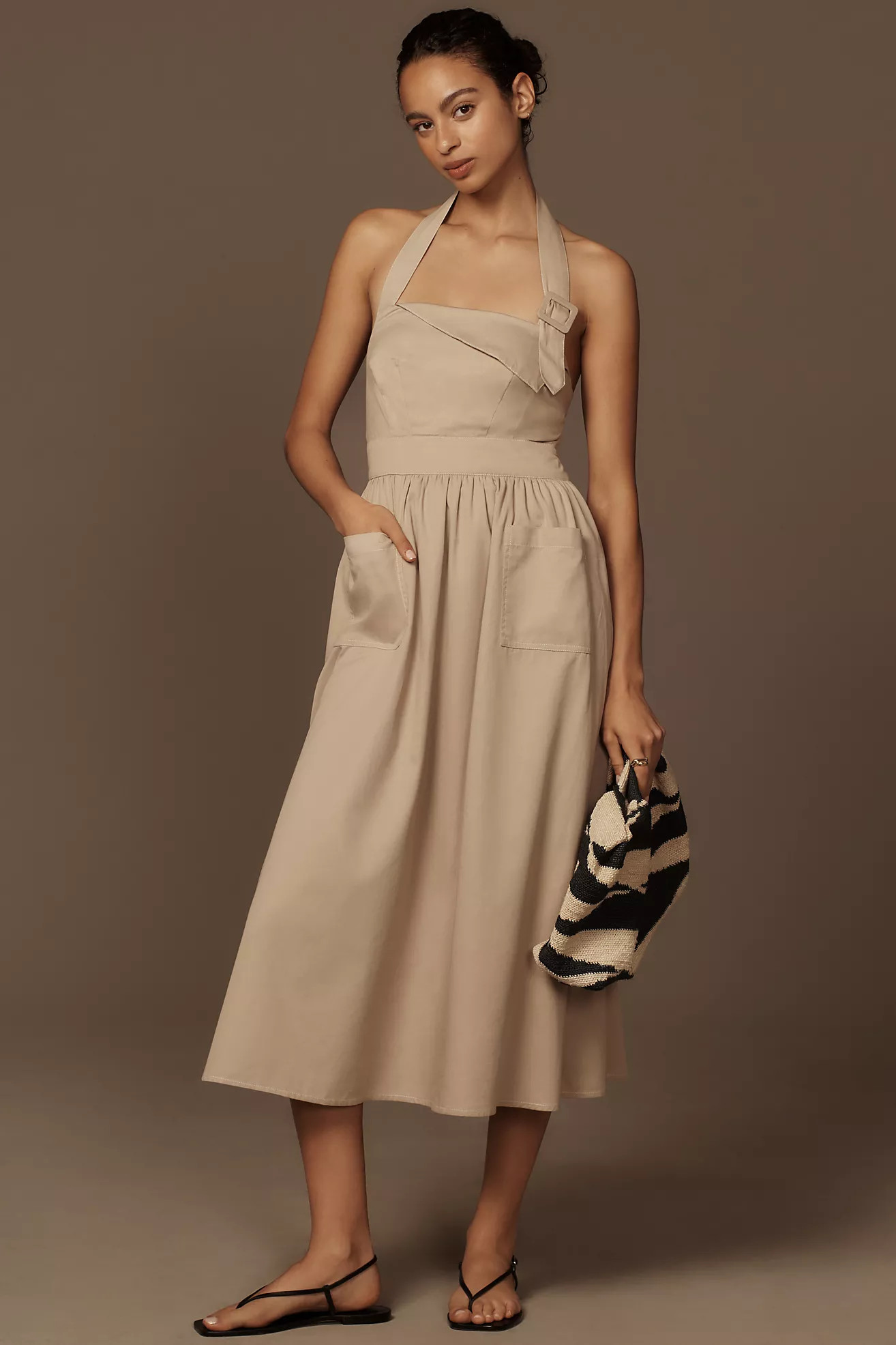 Porridge Halter Utility Midi Dress | Anthropologie (US)