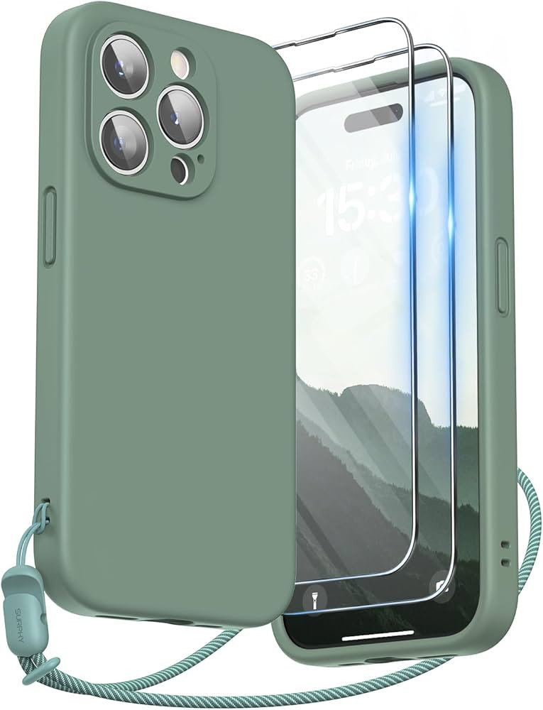 SURPHY Liquid Silicone Design for iPhone 15 Pro Case Cypress | Amazon (UK)