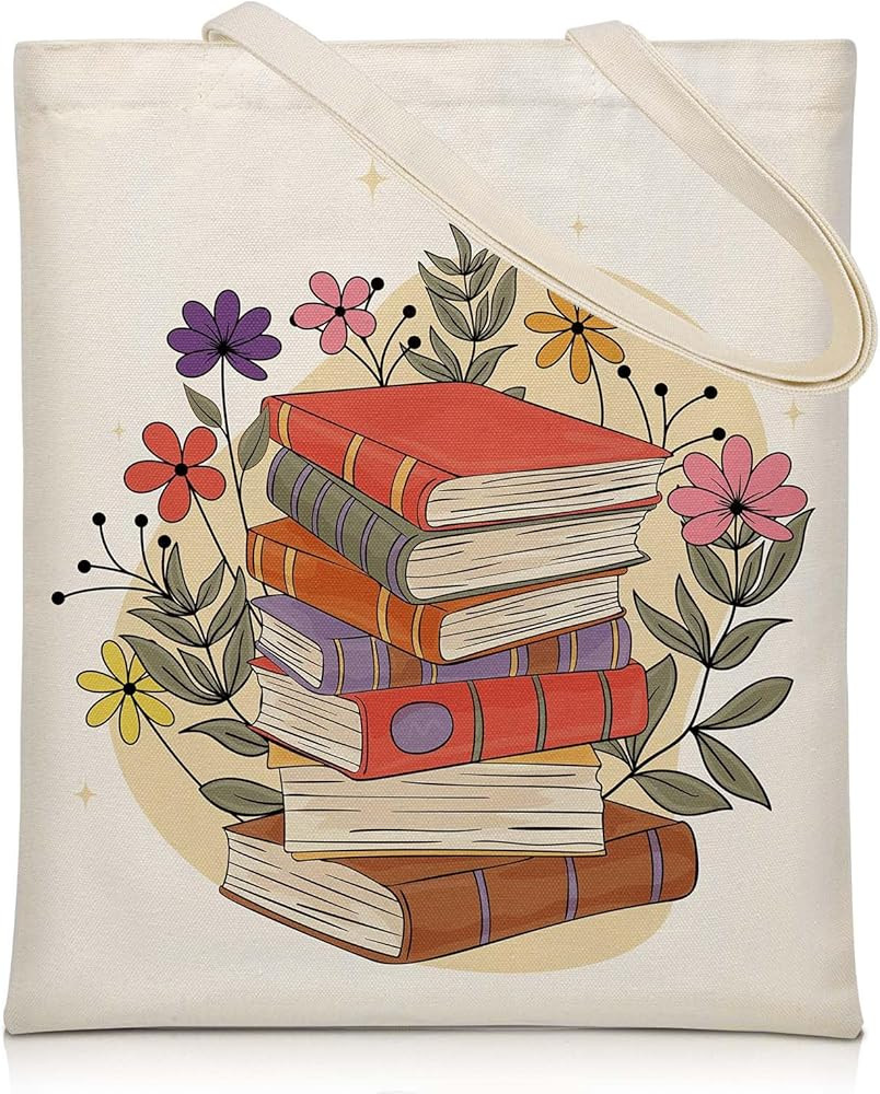 Fiodrimy Canvas Tote Bag for Women Aesthetic Cute Reusable Cloth Cotton Bags with Zipperfor Shopp... | Amazon (US)