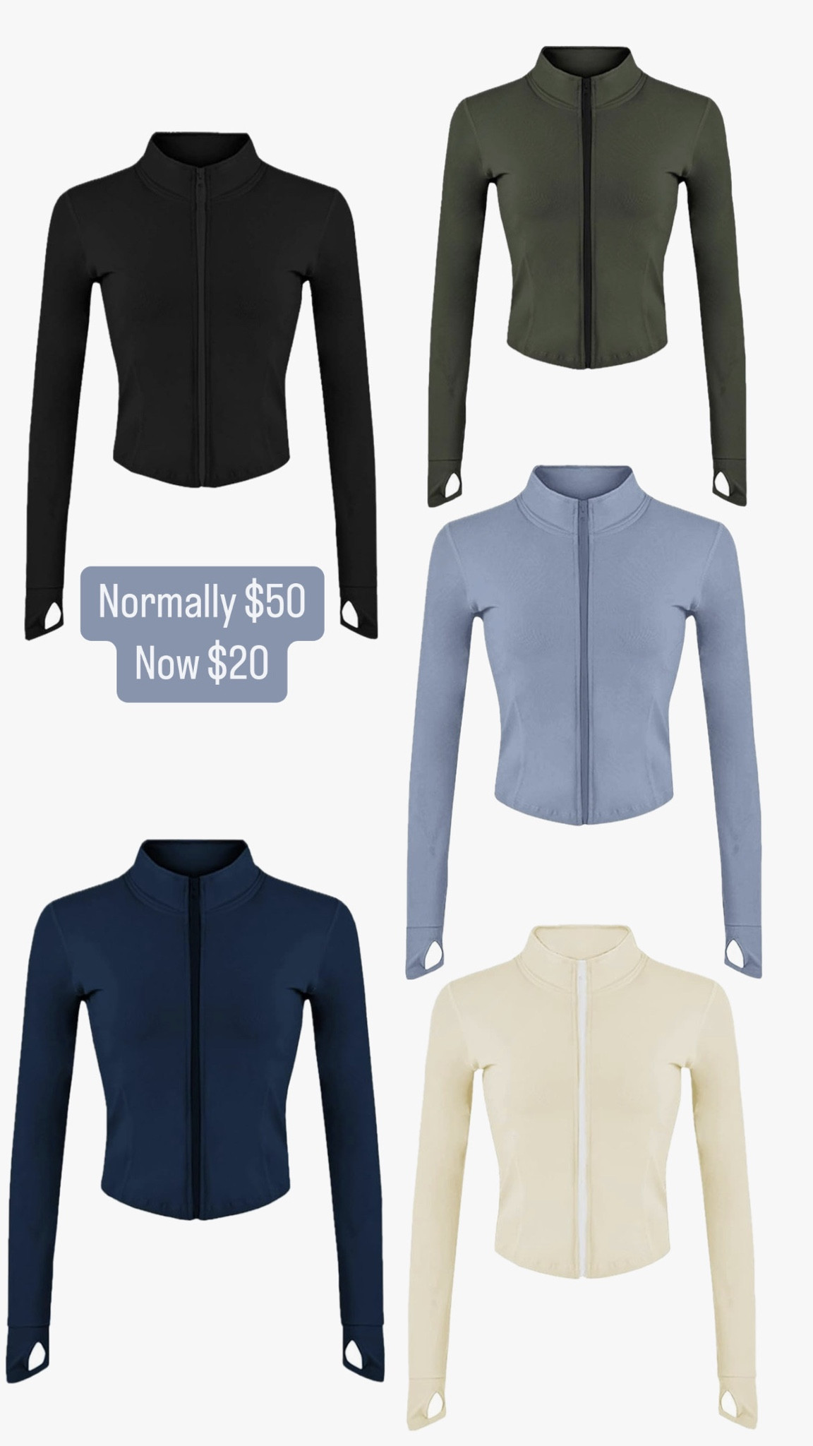 Lviefent Womens Lightweight Full Zip Running Track Jacket Workout Slim Fit Yoga Sportwear with Thumb Holes. The perfect lightweight jacket for running. 

#LTKFitness #LTKSaleAlert #LTKFindsUnder50