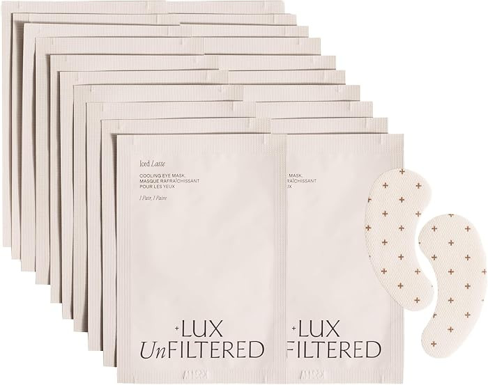 + Lux Unfiltered Cooling Under Eye Patches - Anti-Slip Caffeine Infused Korean Eye Mask - Reduces... | Amazon (US)