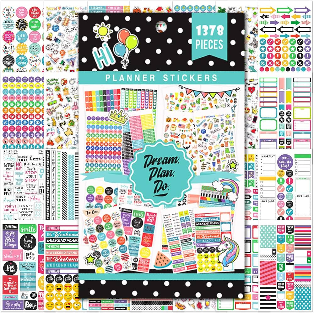 Planner Stickers - 28 Sheets, 1378 Stunning Design Accessories for Journals and Calendars, Essent... | Amazon (US)