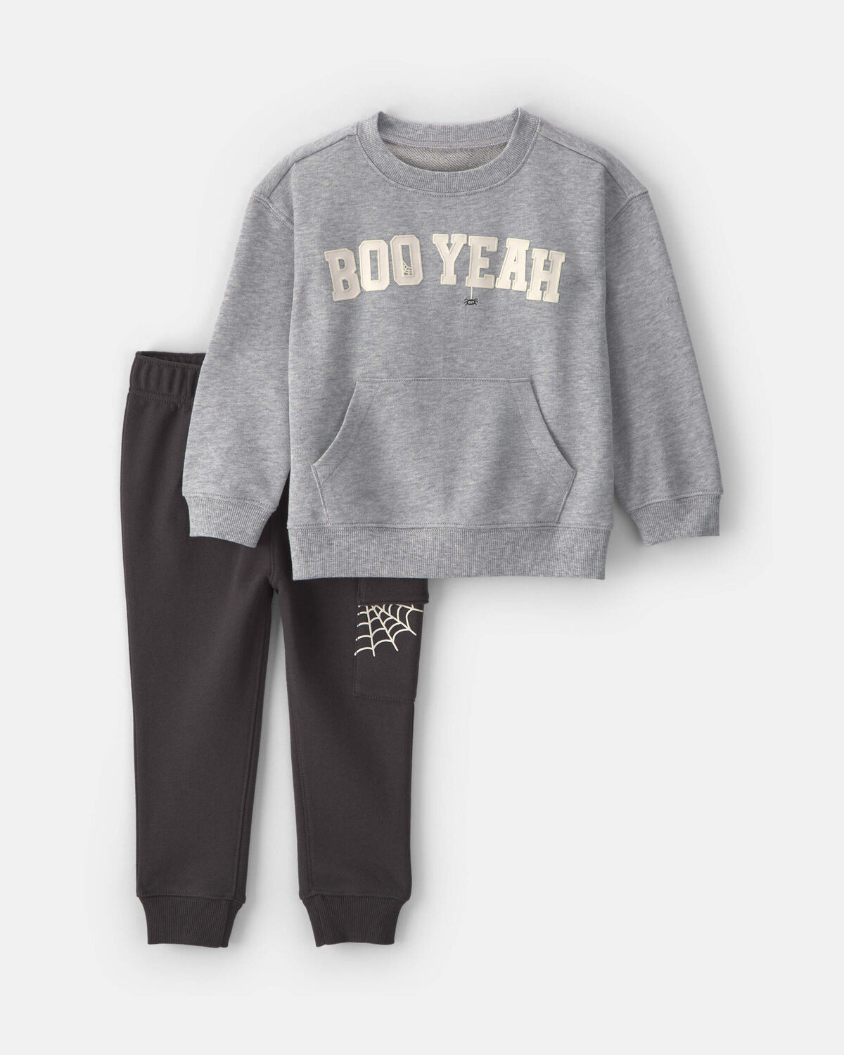 Toddler Boy 2-Piece 'Boo Yeah' Halloween Top & Pant Set - Grey/Black | Carter's Inc