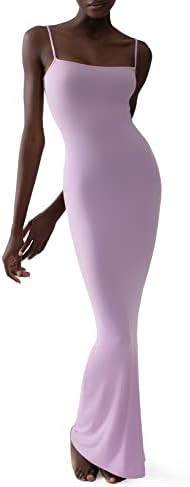 PUMIEY Women's Soft Lounge Long Slip Dress Sexy Sleeveless Backless Bodycon Maxi Dresses for Wome... | Amazon (US)