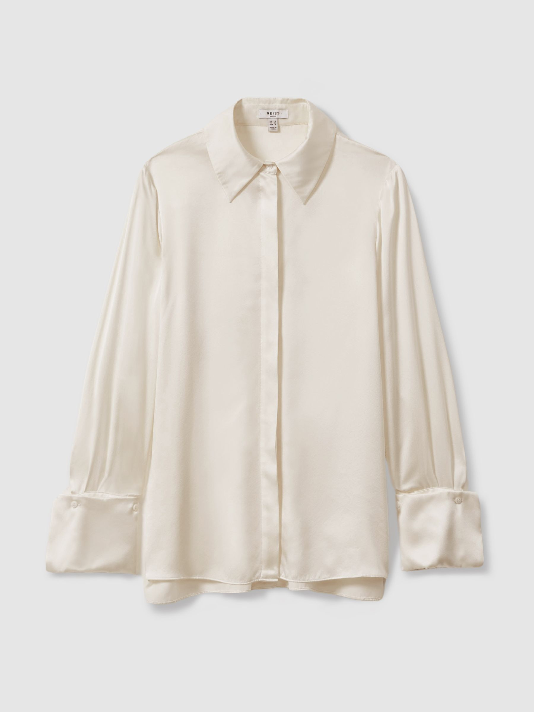 Reiss Silk Shirt in Ivory - REISS | Reiss UK