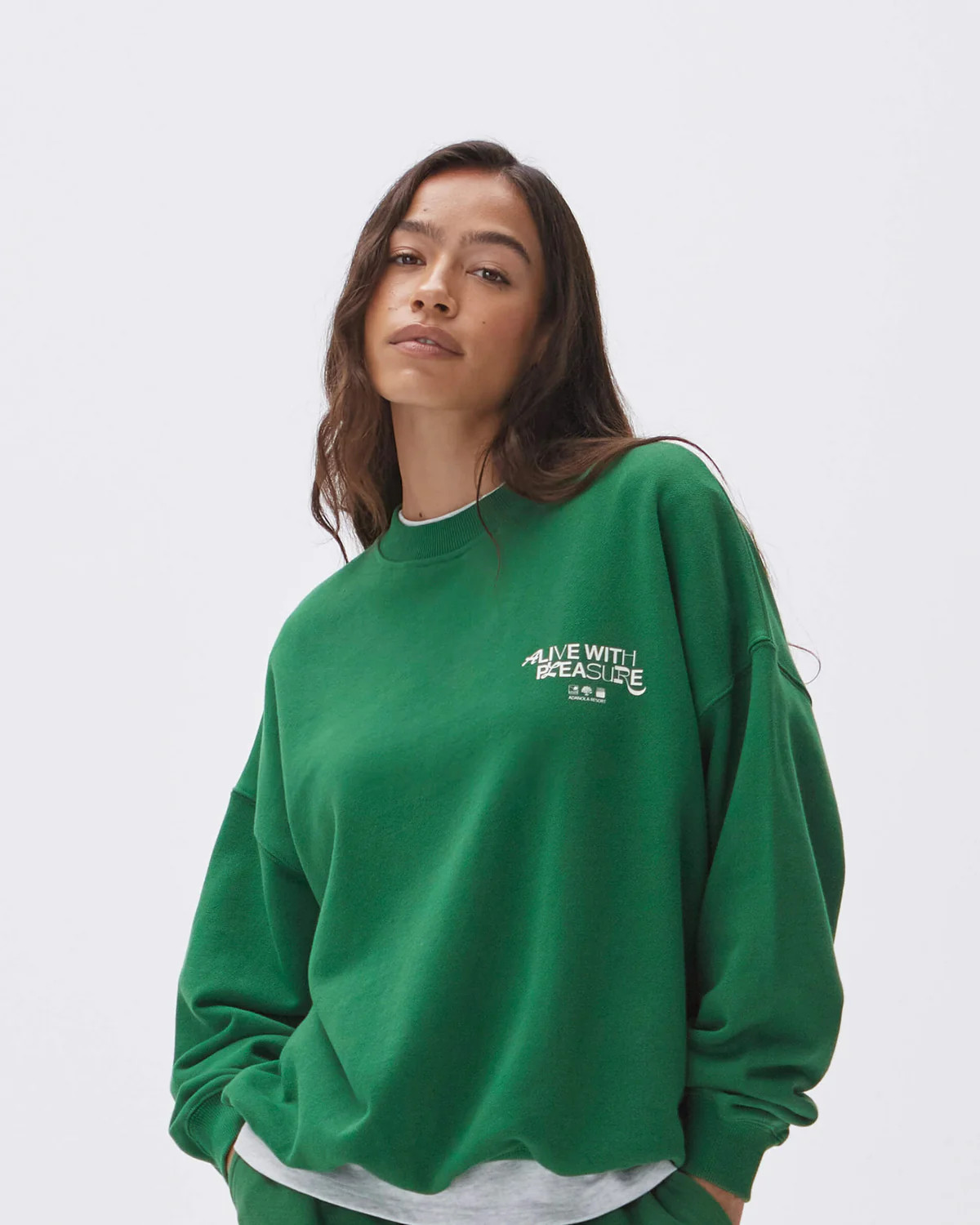 Resort Sports Oversized Sweatshirt - Emerald Green | Adanola UK