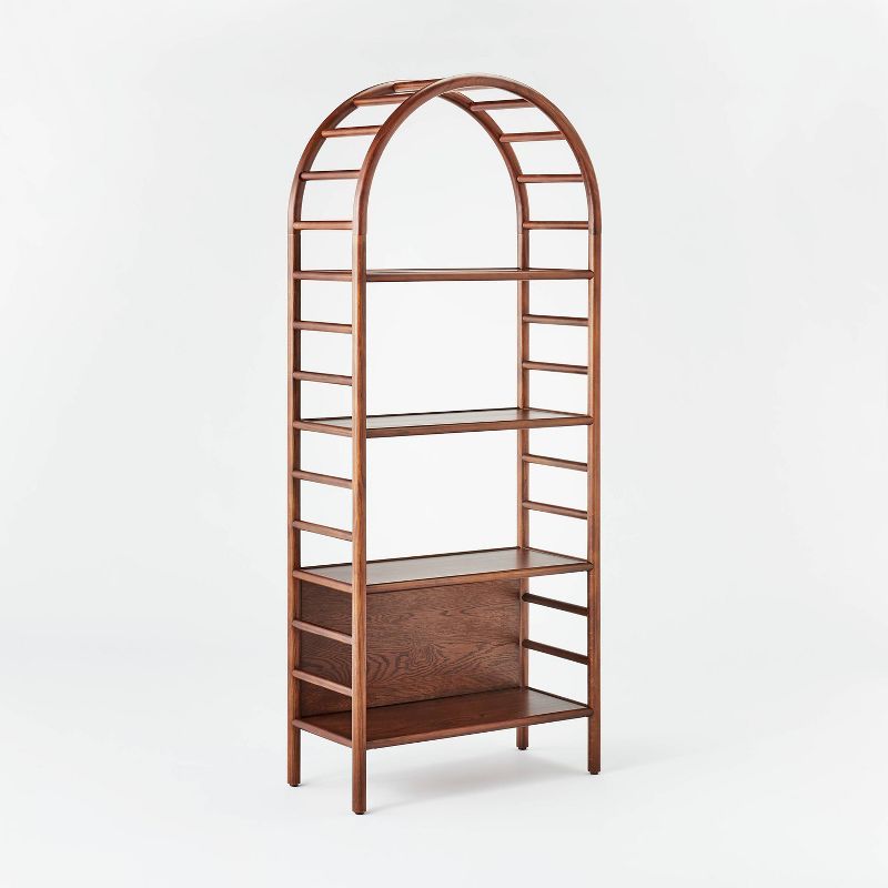 72&#34; Holladay Curved Wooden Bookcase Brown - Threshold&#8482; designed with Studio McGee | Target