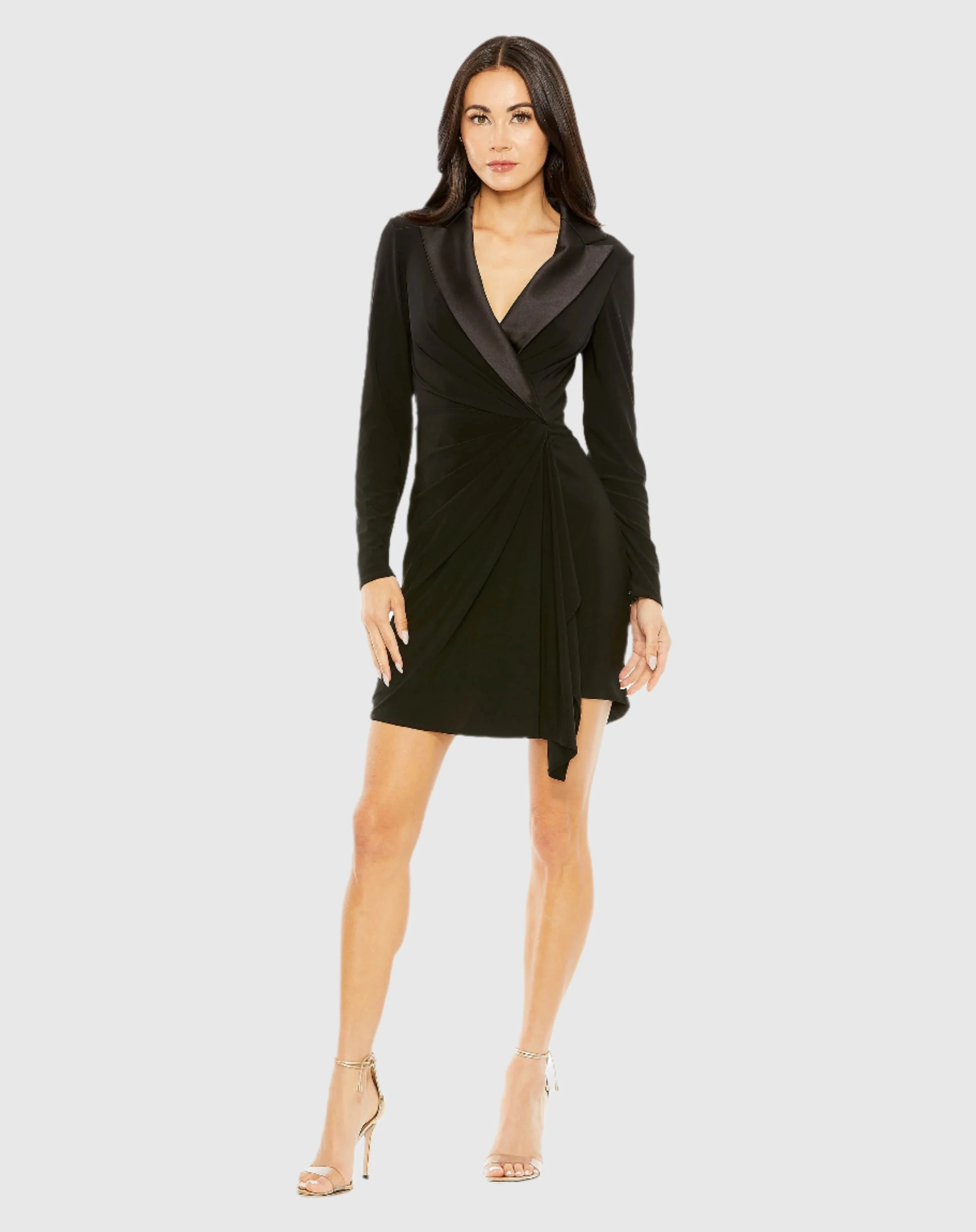 Black Long Sleeve Blazer Dress | Mac Duggal