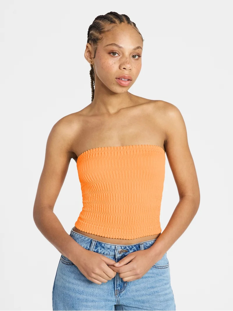 No Boundaries Seamless Textured Tube Top, Women's XXS-XXL | Walmart (US)