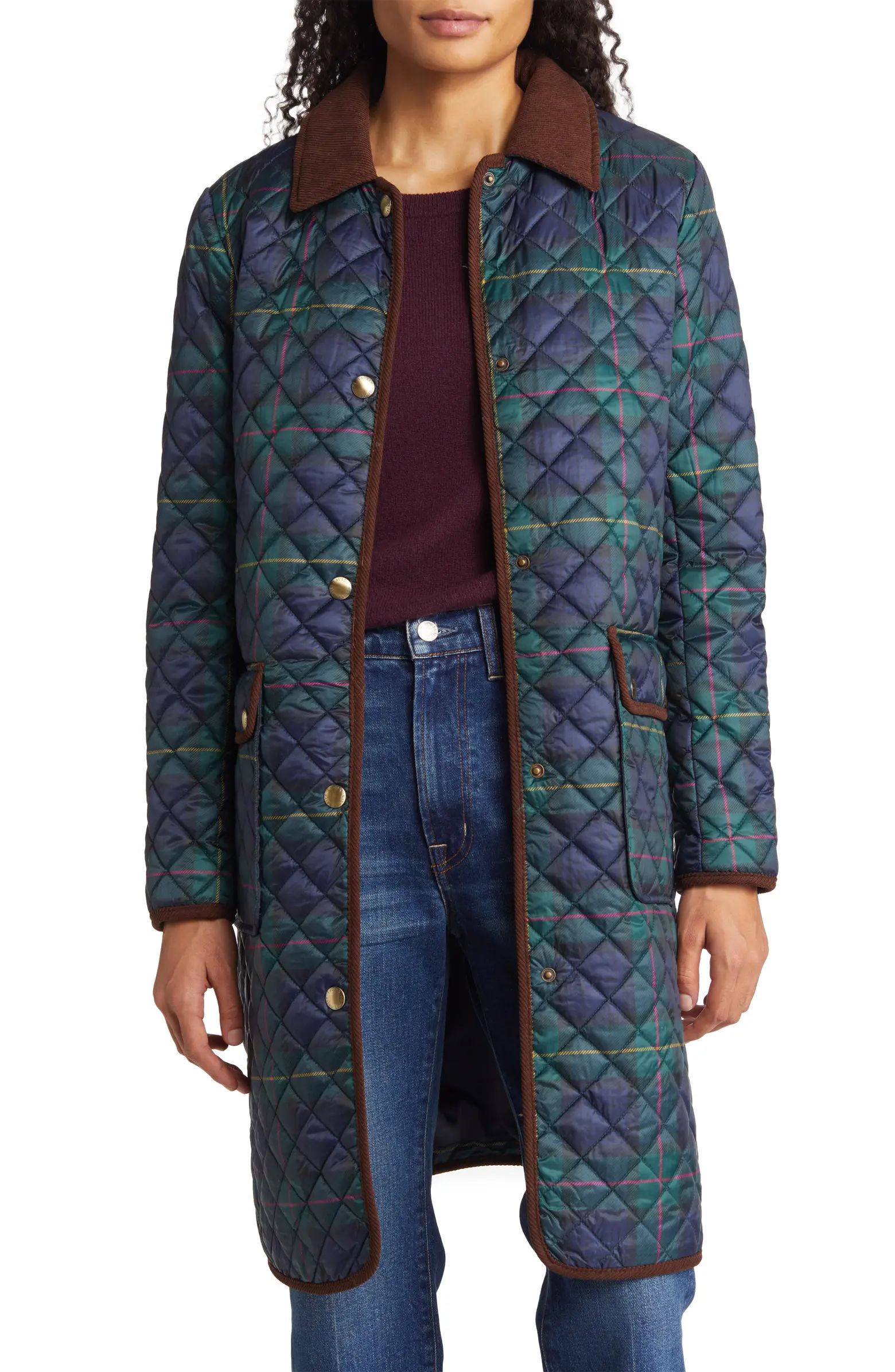 Quilted Plaid Coat | Nordstrom