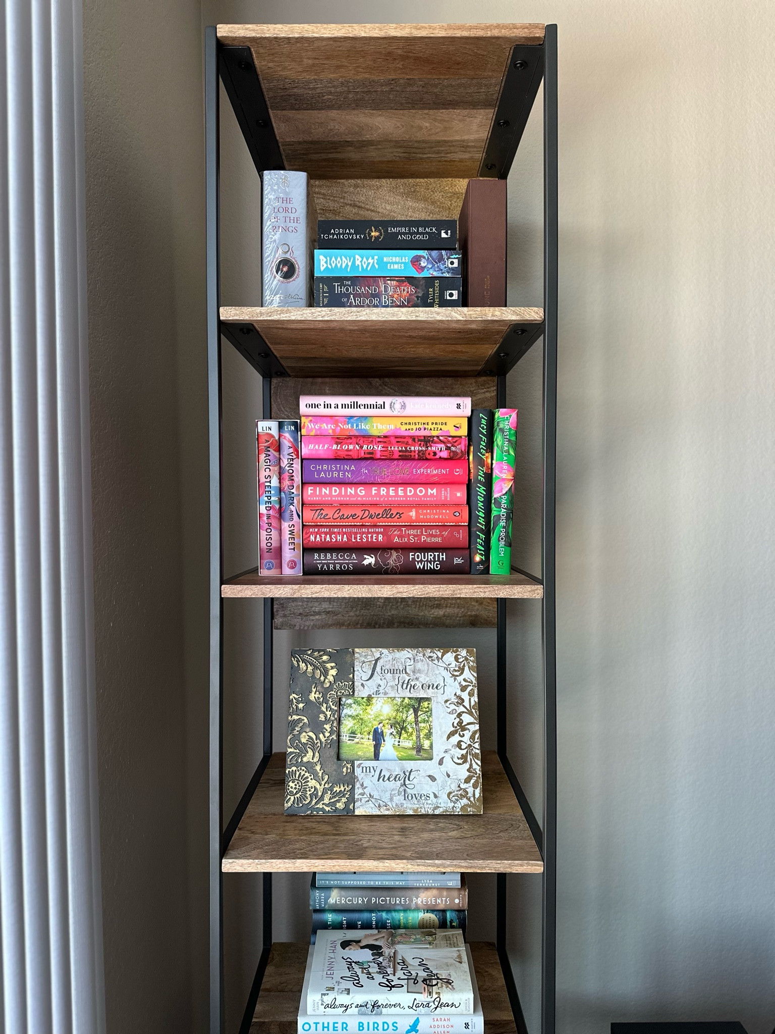 our little book nook 📚 I had way too much fun color coordinating my TBR pile. And yeah, I have a bunch of books to read 😂 

#LTKHome