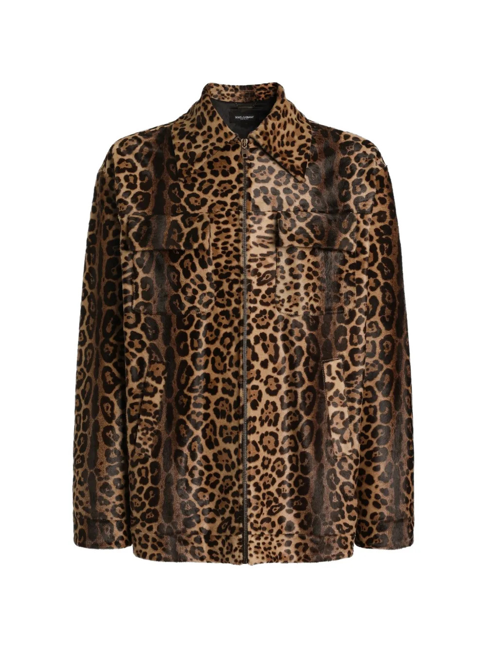 leopard-print pony shirt-style jacket | Farfetch Global