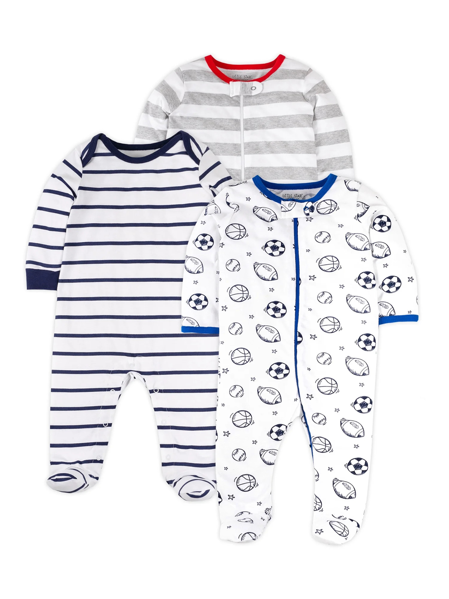 Little Star Baby Boy 3Pk Sleep n Play, Size NB-9M - Walmart.com | Walmart (US)