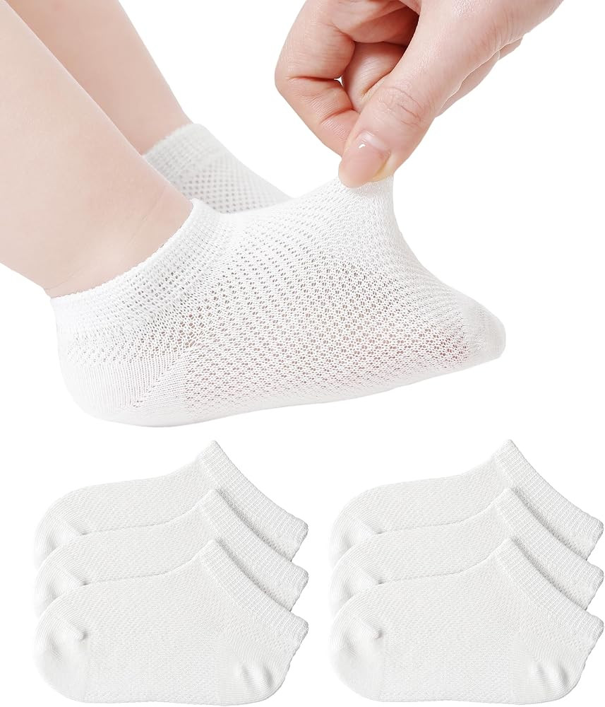 JAKIDAR Toddler Little Boys Girls No Show Socks 6 Pairs Mesh Thin Low Cut Ankle Socks for Toddler... | Amazon (US)