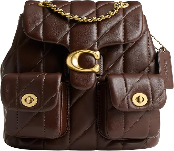 COACH Women's Quilted Leather Tabby Backpack, Maple, One Size | Amazon (US)